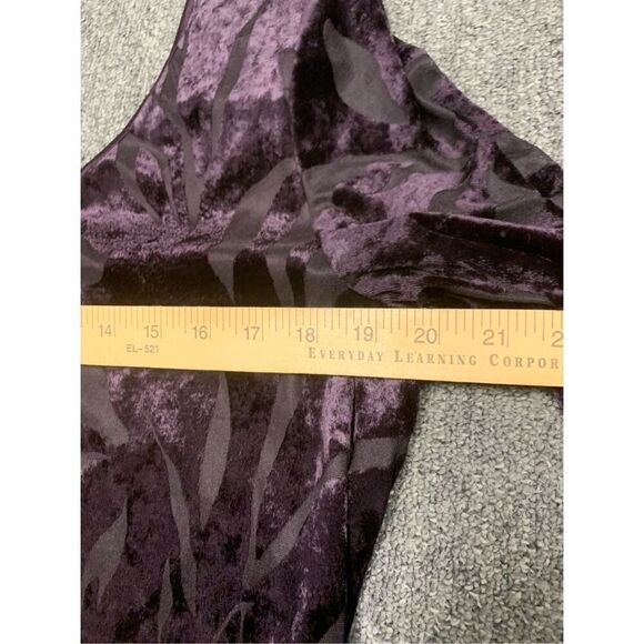 Vintage Plum Velour Textured Giwn By Rhapsody - Picture 6 of 10